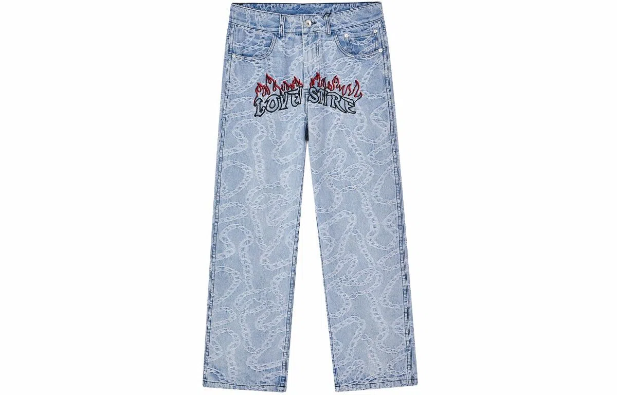 PASET Flame Embroidery Jeans