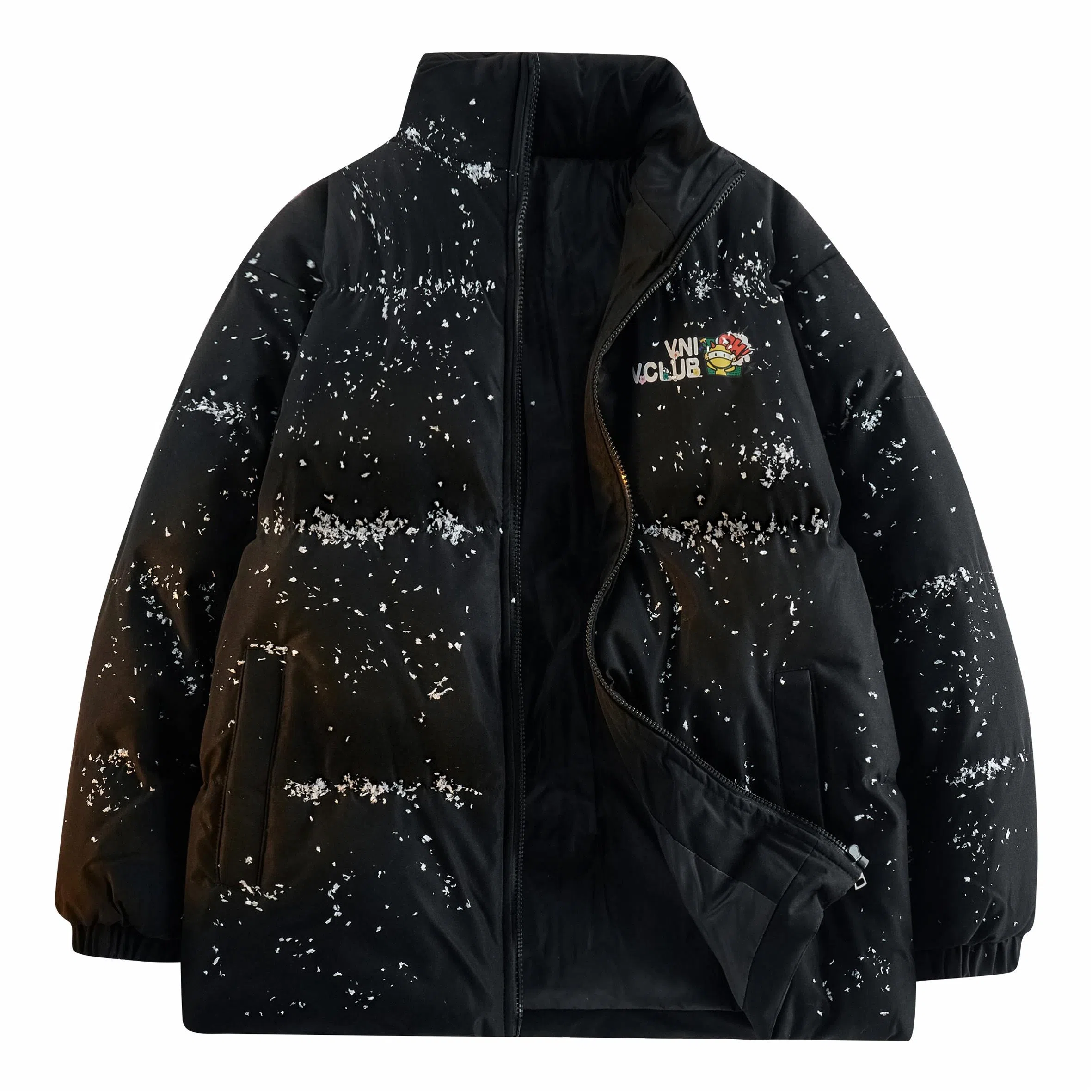 VniVerseVClub Dopamine Cartoon Letter Puffer Jacket