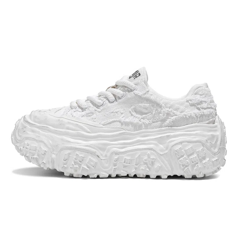 南极人 牛仔布 小众厚底通勤潮流 防滑耐磨透气吸汗支撑抗冲击 低帮 老爹鞋 男款