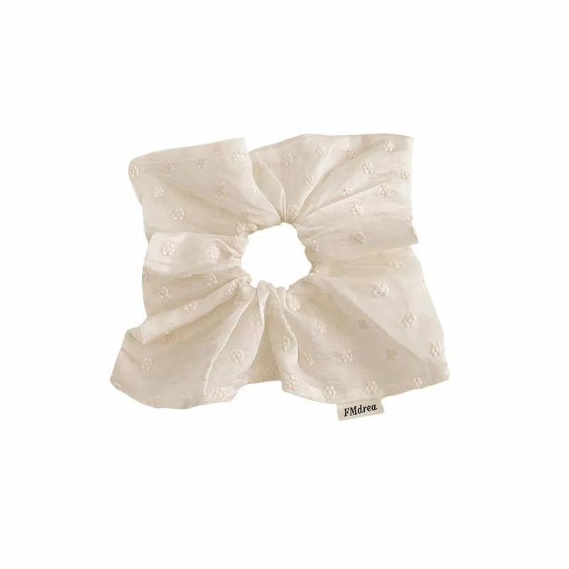 水中玉 韩系白色方巾大肠发圈碎花发饰发绳皮套头饰 皮筋 头绳 女款