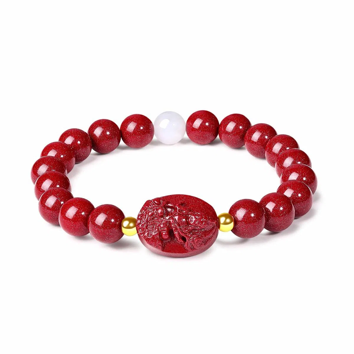 壹仟俩 普贤菩萨龙蛇  八大守护神 生肖转运珠新中式本命年叠戴新中式国潮小众#好运 朱砂 手串 女款