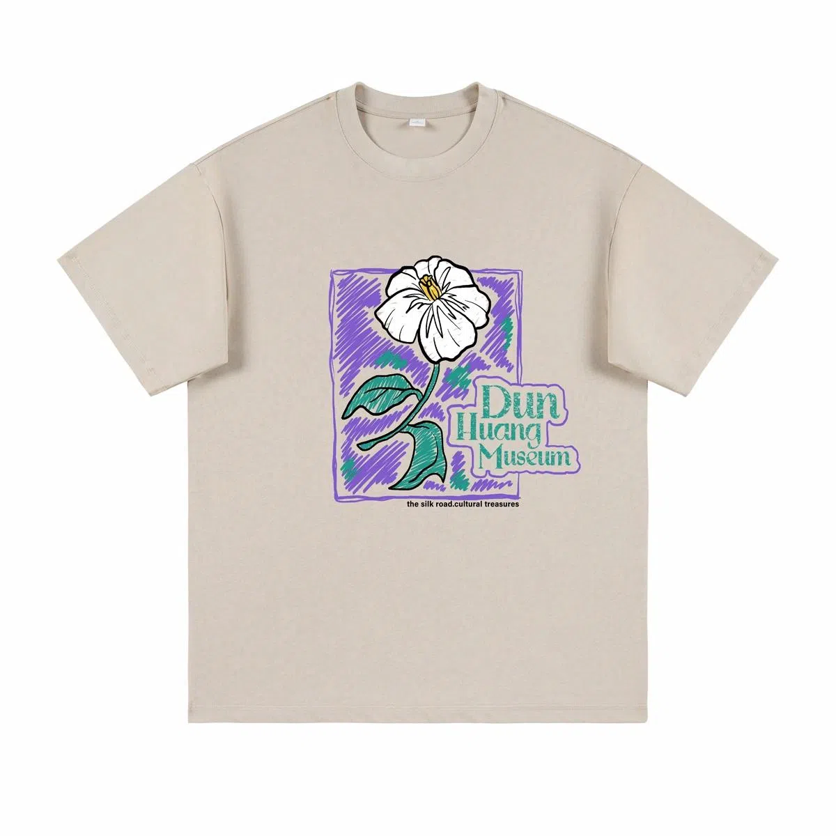 Dunhuang Vintage Cotton Floral Tee