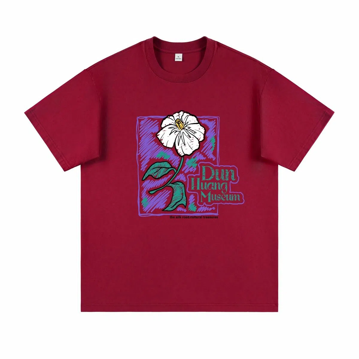 Dunhuang Vintage Cotton Floral Tee