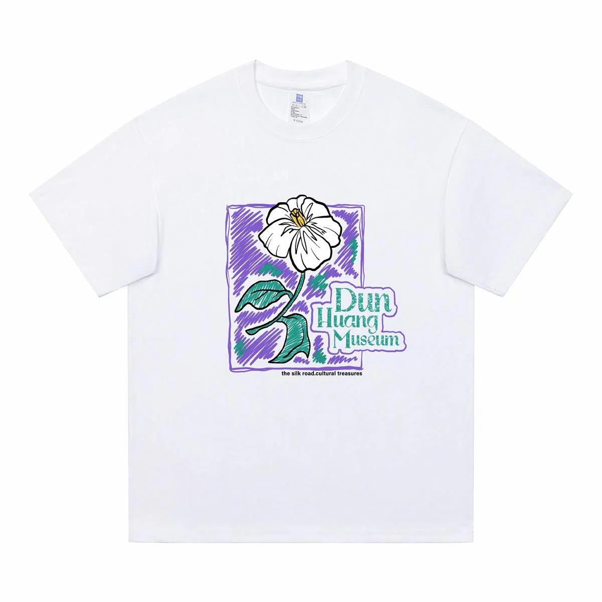 Dunhuang Vintage Cotton Floral Tee