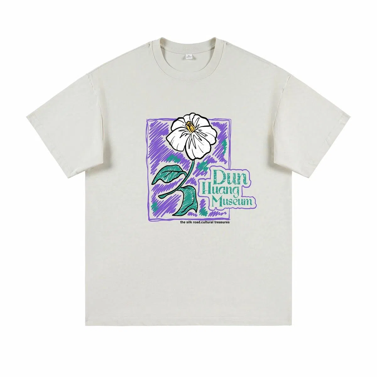 Dunhuang Vintage Cotton Floral Tee