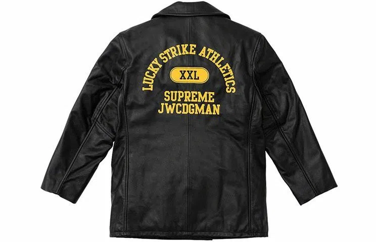 Supreme x JUNYA WATANABE COMME des GARÇONS MAN x Schott Leather Peacoat