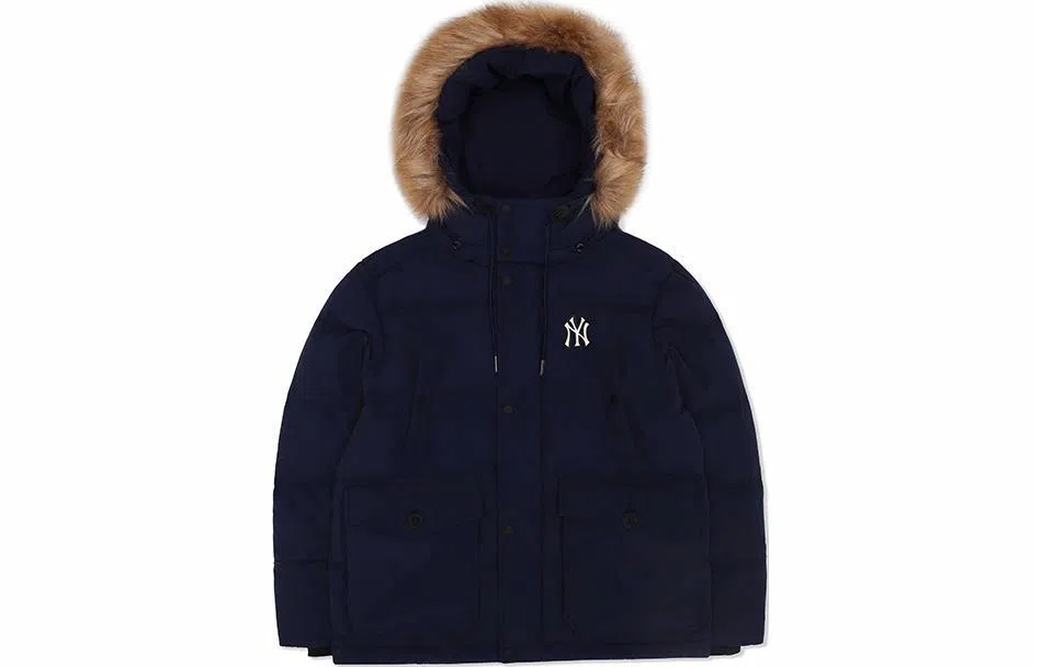 MLB Yankees Hooded Down Jacket Blue