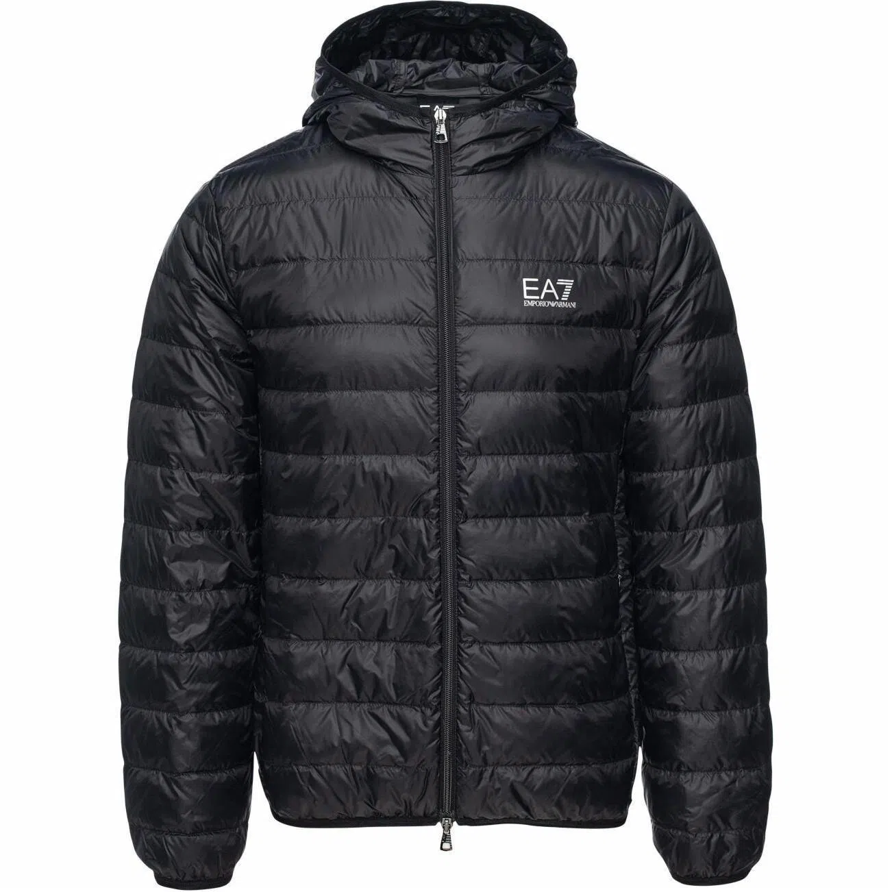 Emporio Armani Logo Print Hoodie Jacket Black