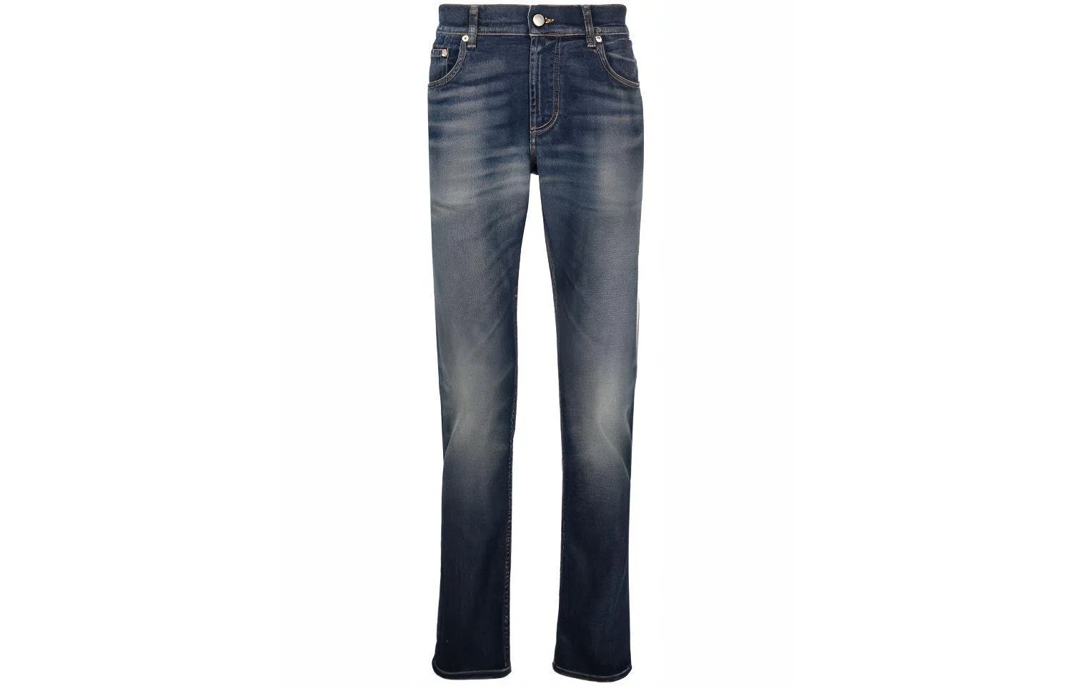 Alexander McQueen Graffiti High Waist Jeans Blue