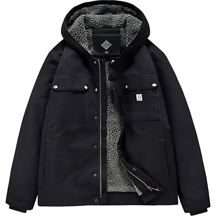 户外冬季加厚连帽防风保暖工装休闲棉衣外套长袖棉服 男款