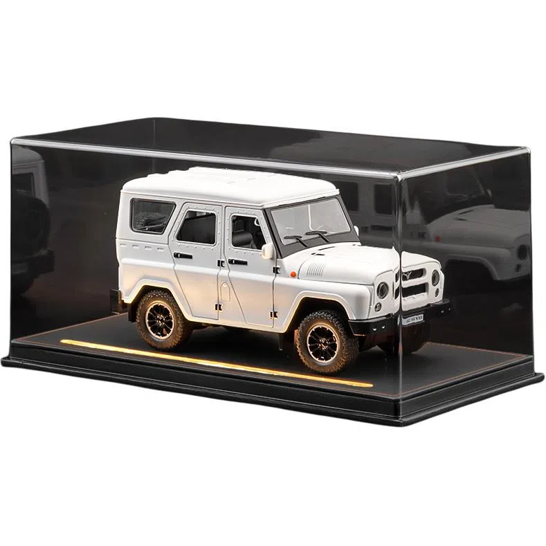 星星科教 俄罗斯瓦滋猎人吉普车合金仿真越野车模 皮质发光氛围感展示 成品模型