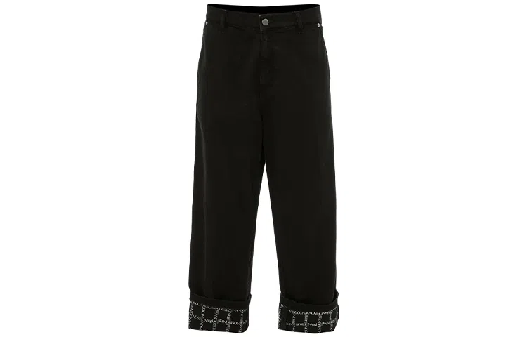 JW Anderson FW21 Logo Print Wide-Leg Jeans Black