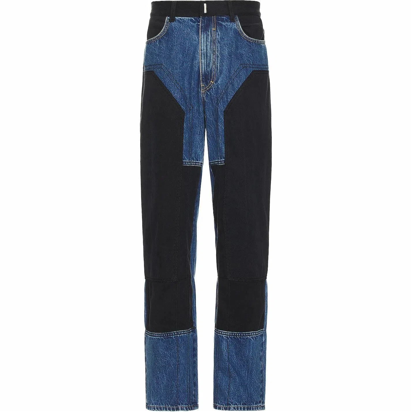 纪梵希 拼接拉链开合长款牛仔裤 男款 蓝色