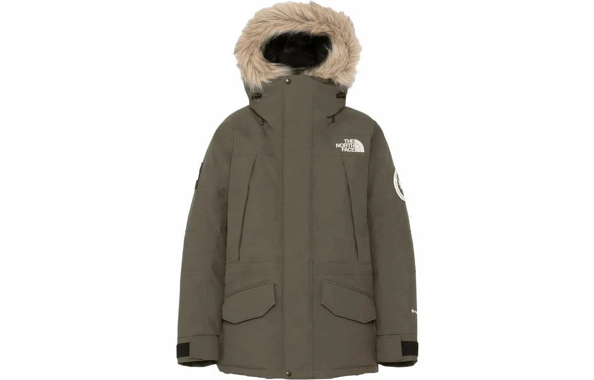 The North Face Logo Print Hooded Down Jacket