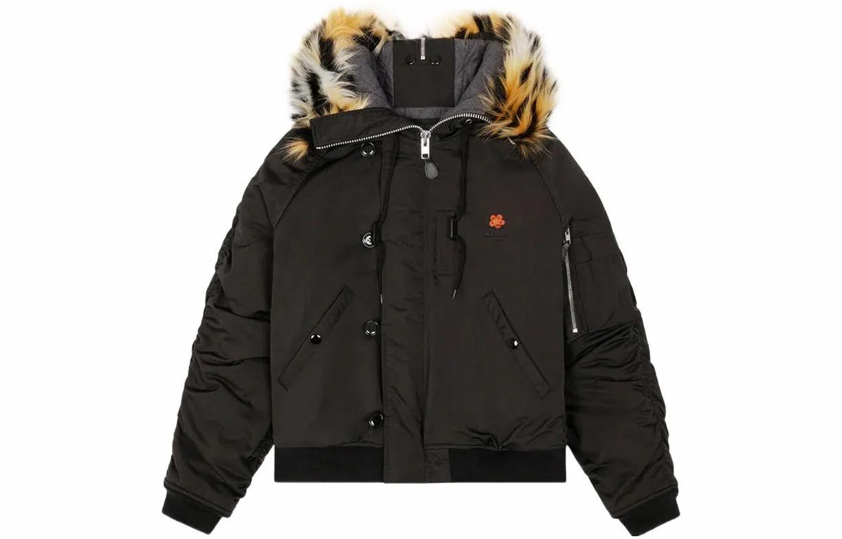 KENZO BOKE Tiger Logo Parka Black