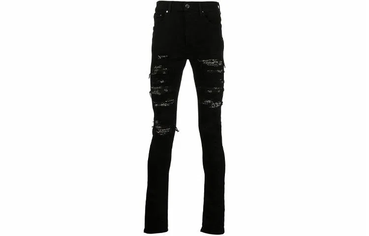AMIRI FW21 Distressed Slim Jeans Black