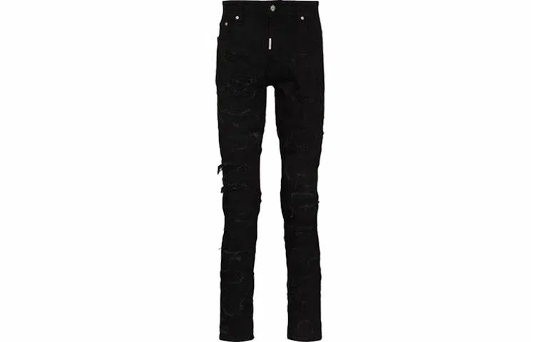 REPRESENT FW21 Black Distressed Skinny Jeans