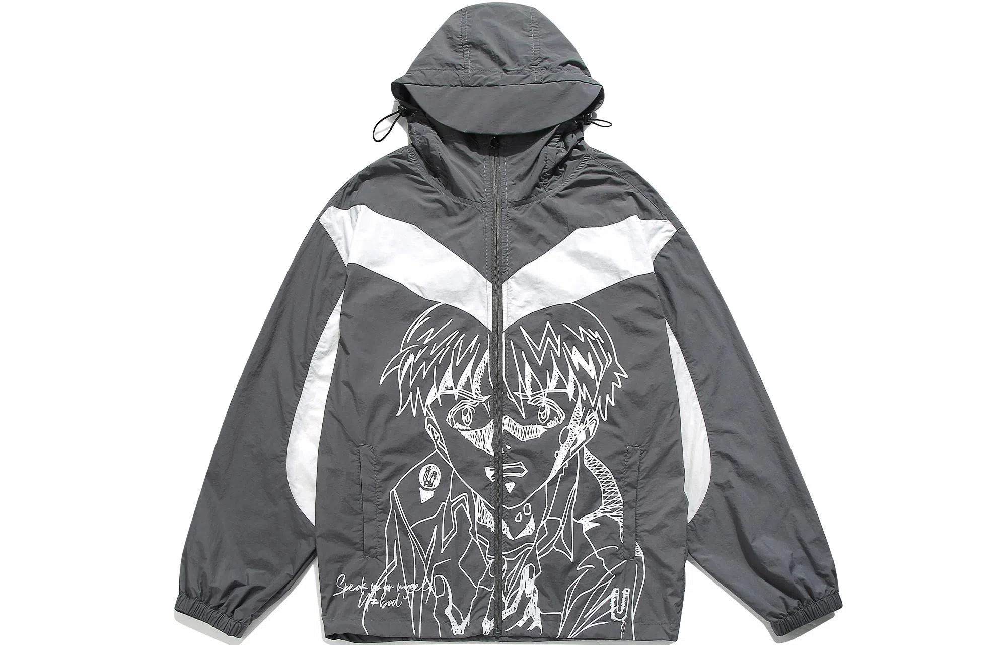 Guuka Vintage Two-Tone Windbreaker Grey