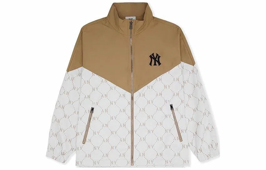 MLB Yankees Monogram Zip Jacket Cream
