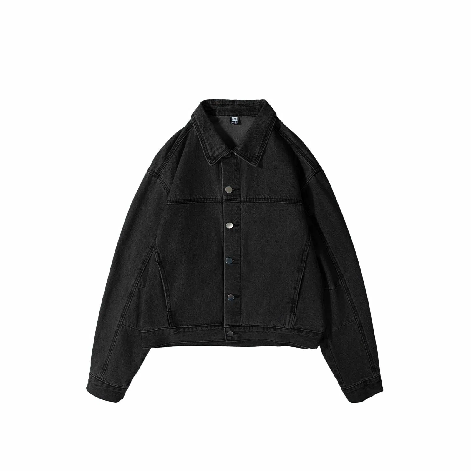 我是大卫 复古水洗做旧牛仔韩系轻熟风短款翻领夹克外套 男女同款