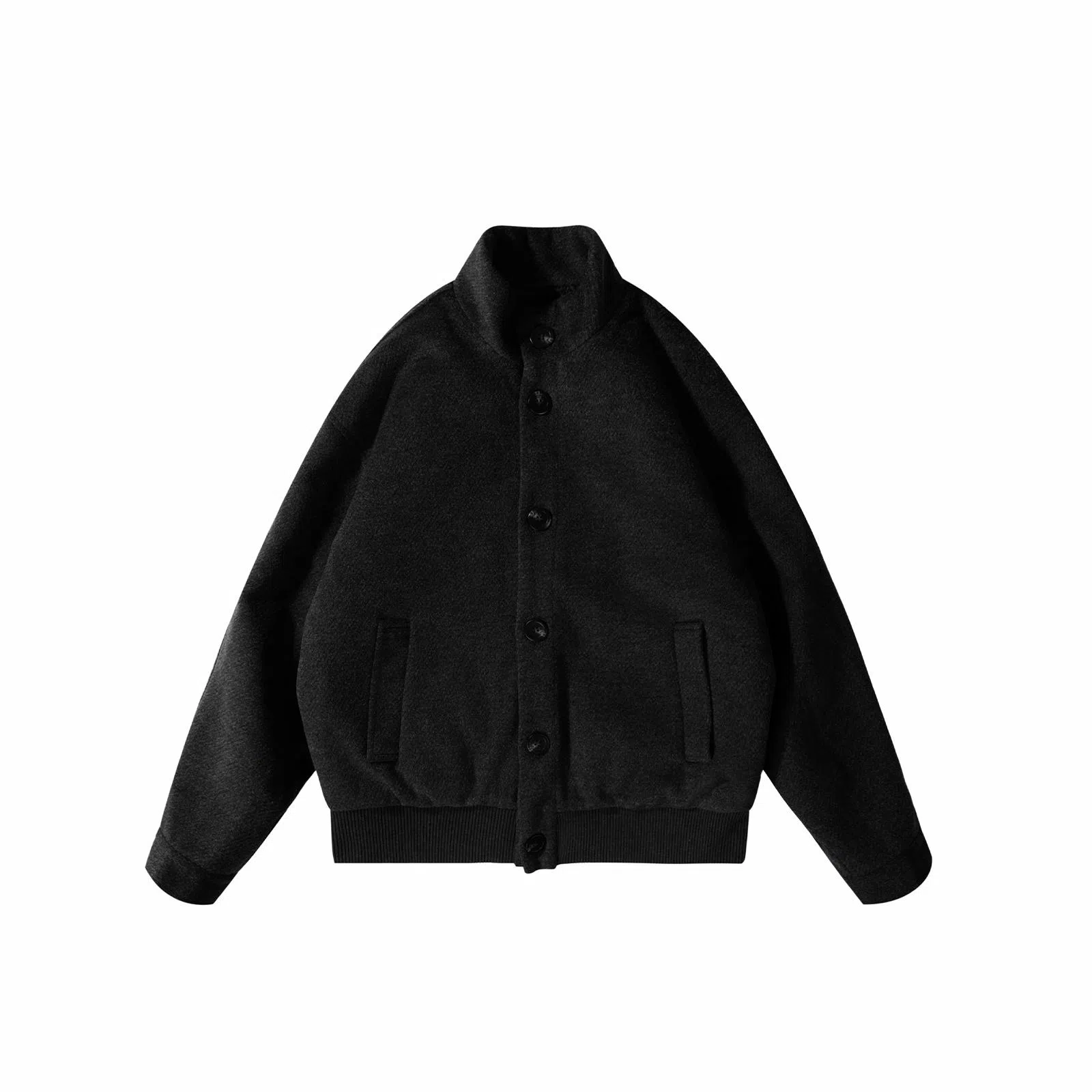 我是大卫 加厚立领毛呢宽松百搭保暖夹克外套 男女同款