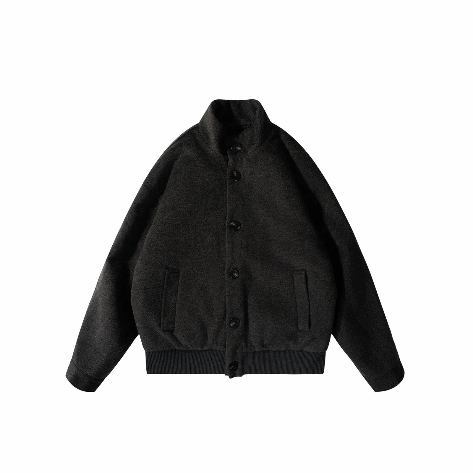 我是大卫 加厚立领毛呢宽松百搭保暖夹克外套 男女同款