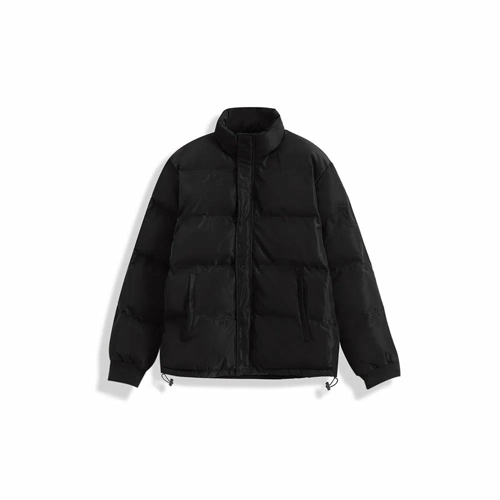 我是大卫 加厚休闲立领面包棉服 男女同款 黑色