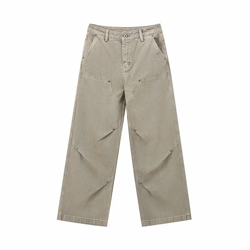 OX-FREAK Geometric Deconstructed Vintage Jeans Green