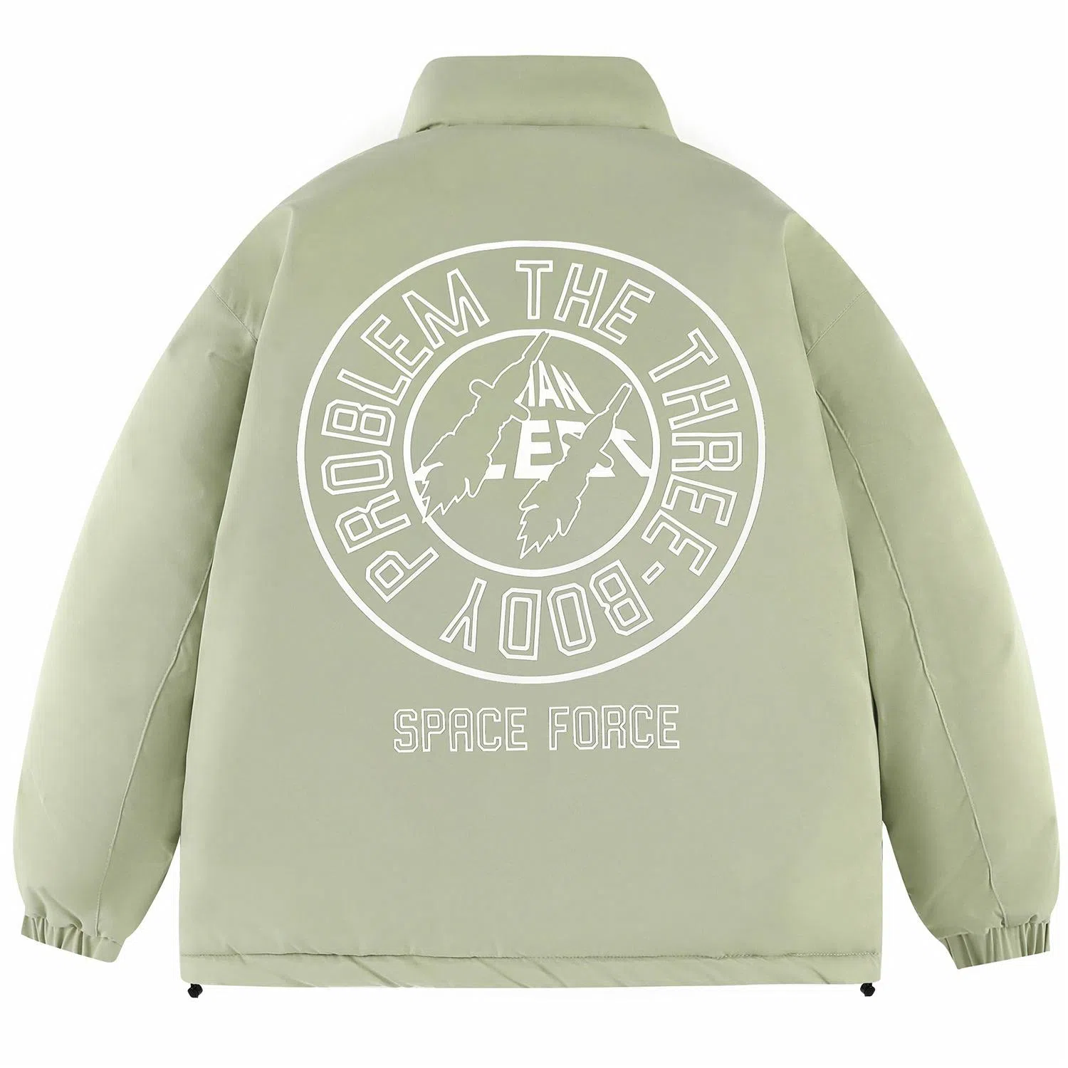 三体 亚洲战舰字母印花休闲宽松加厚保暖户外防风立领面包棉服 男女同款