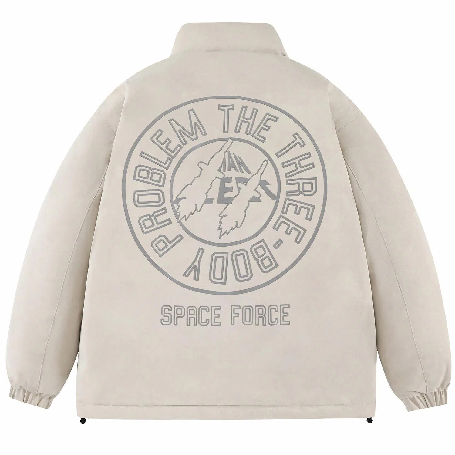 三体 亚洲战舰字母印花休闲宽松加厚保暖户外防风立领面包棉服 男女同款