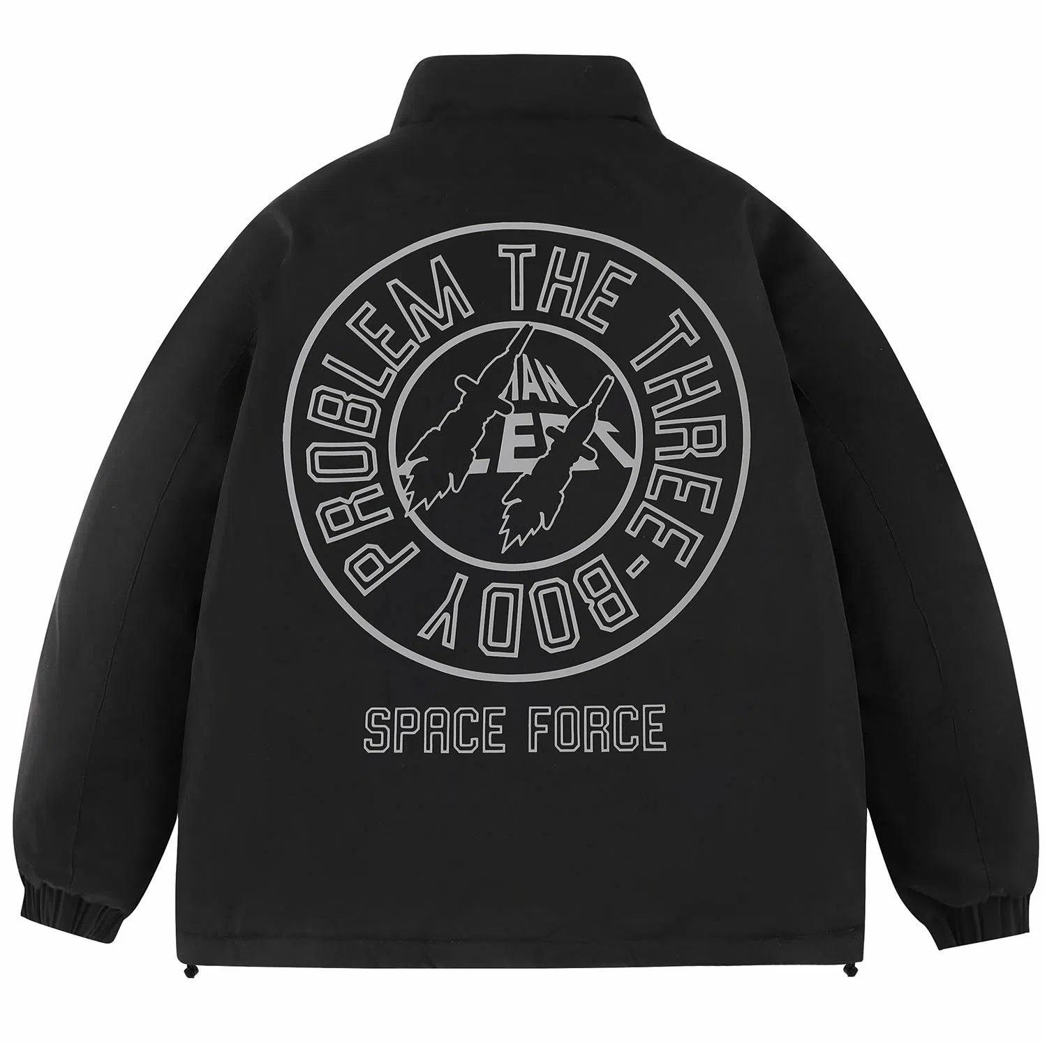 三体 亚洲战舰字母印花休闲宽松加厚保暖户外防风立领面包棉服 男女同款