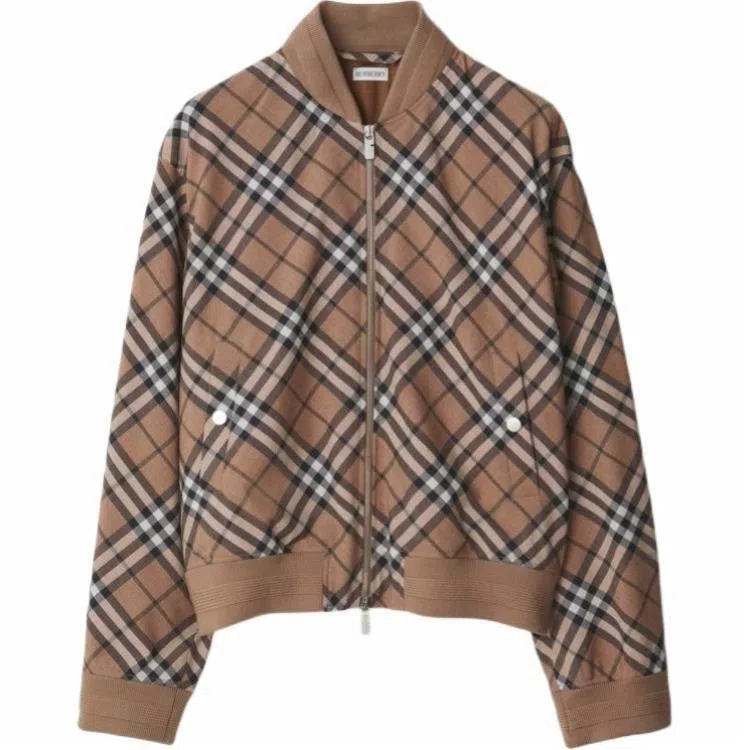 Burberry Check Wool Blend Harrington Jacket