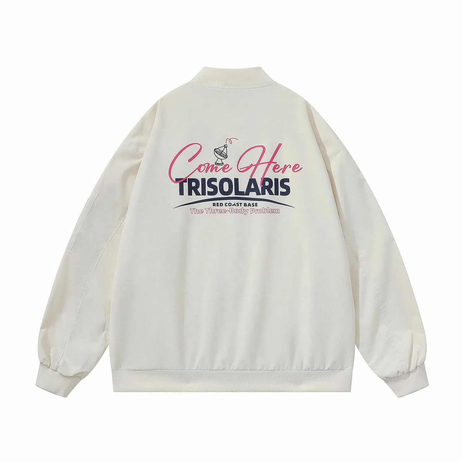 三体 红岸基地系列 美式复古简约基础款纯色字母印花休闲宽松学生多巴胺棒球服防风户外工装机能风飞行员服夹克外套 男女同款