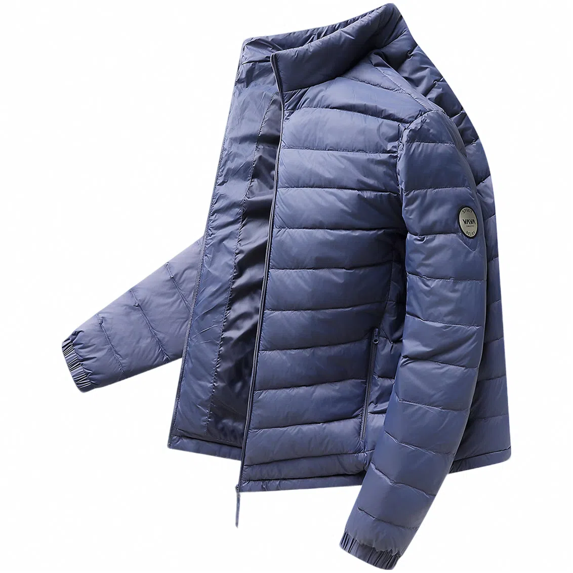 鸭鸭 连帽纯色时尚轻薄防寒保暖外套羽绒服 男款 黑藏蓝色