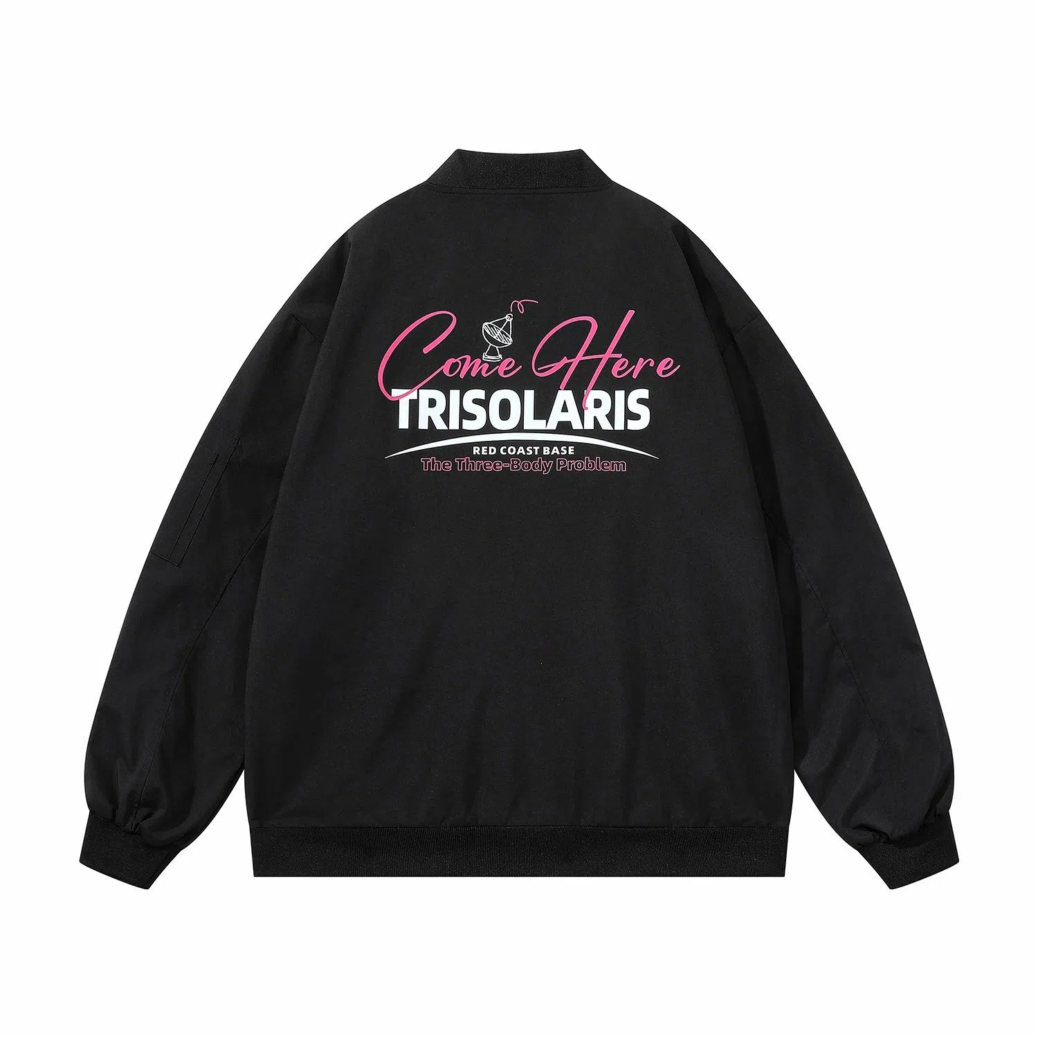 三体 红岸基地系列 美式复古简约基础款纯色字母印花休闲宽松学生多巴胺棒球服防风户外工装机能风飞行员服夹克外套 男女同款