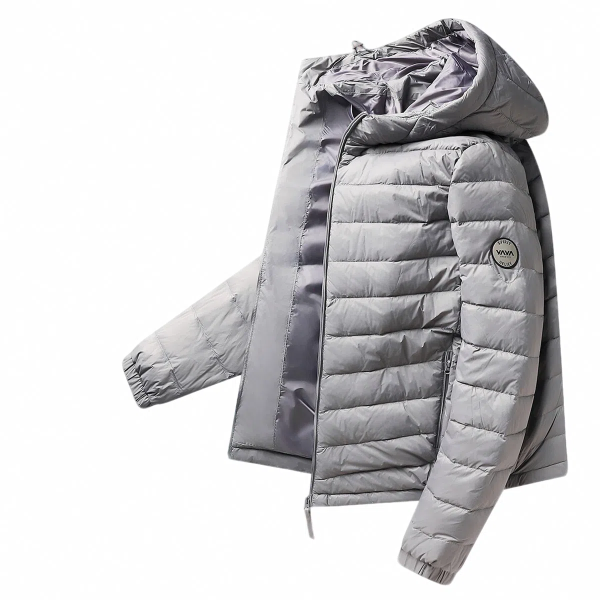 鸭鸭 连帽纯色时尚轻薄防寒保暖外套羽绒服 男款 黑藏蓝色