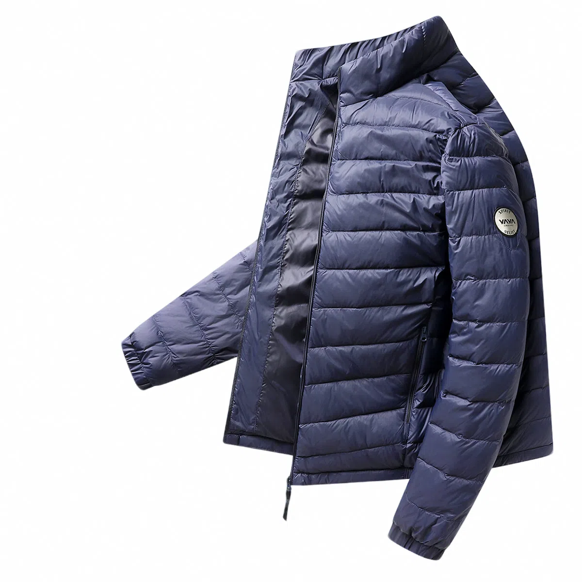 鸭鸭 连帽纯色时尚轻薄防寒保暖外套羽绒服 男款 黑藏蓝色