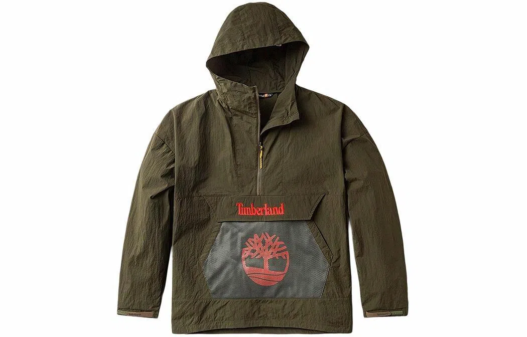 Timberland x C.F. Stead SS24 Indigo Suede Half-Zip Windbreaker Hoodie