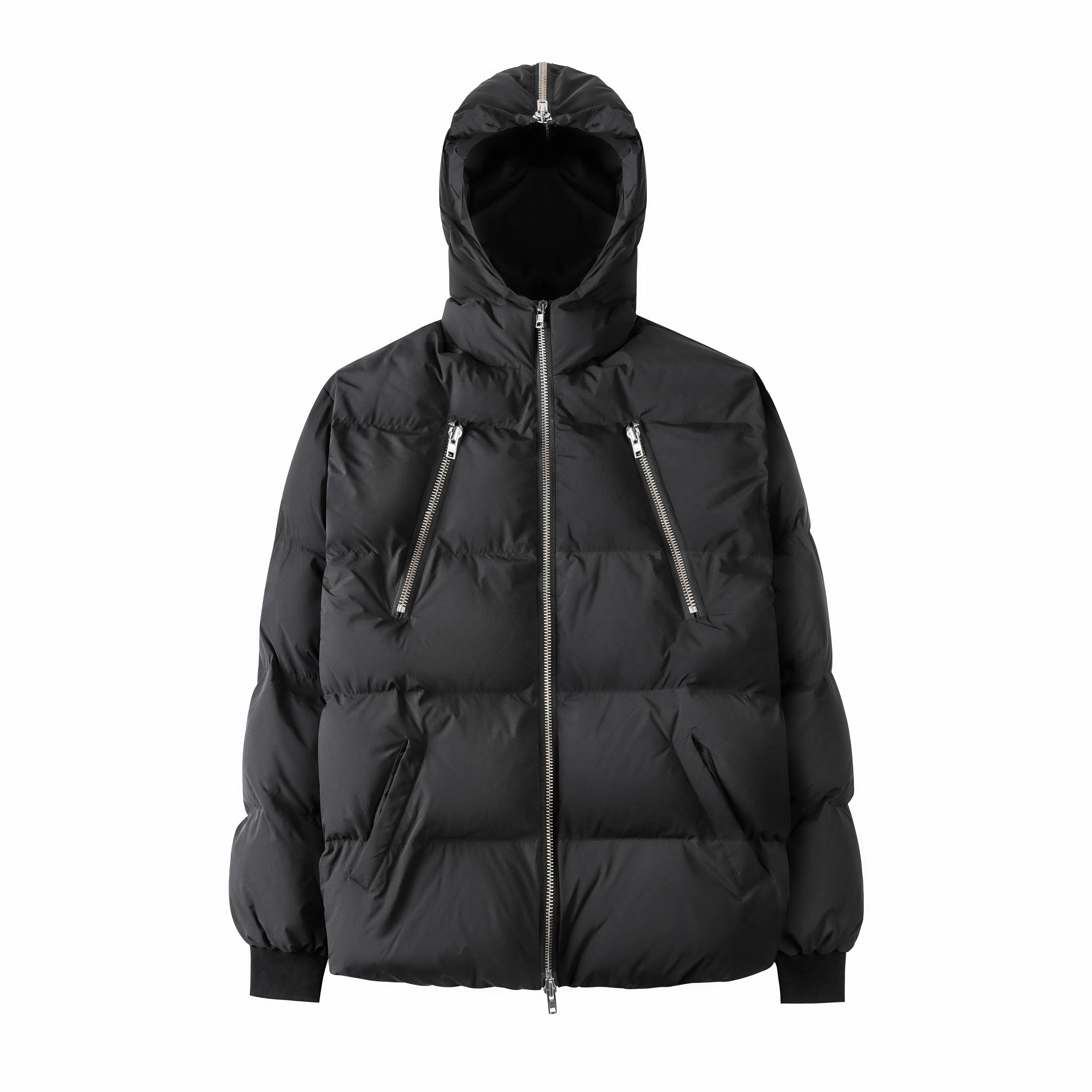 False Perception Big Zipper Down Jacket Black