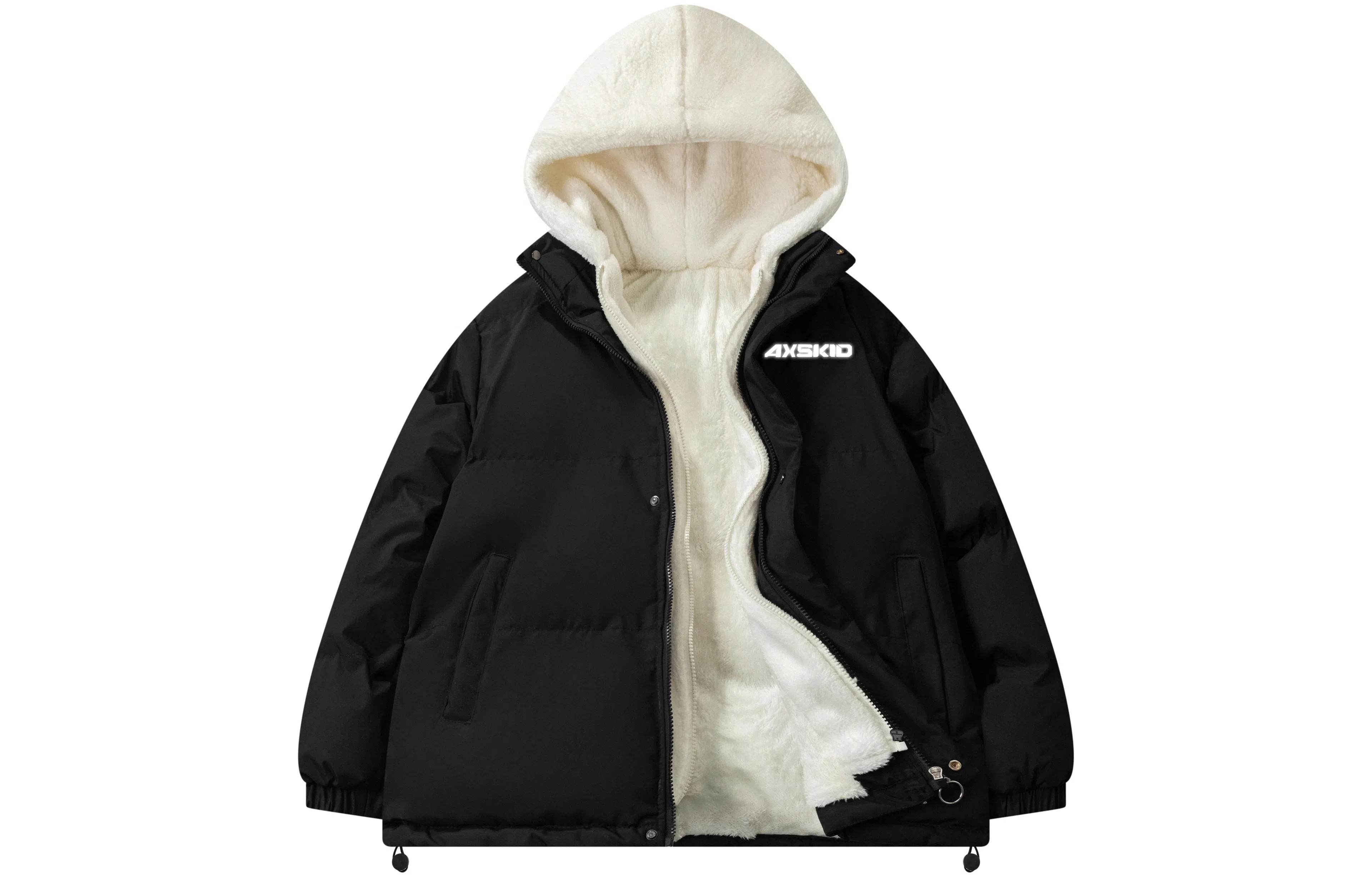 A.X.S.K Fleece Lined Reflective Hoodie Coat