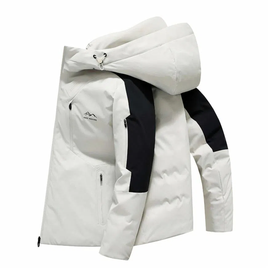 斯巴奴 纯色时尚连帽羽绒服 男款