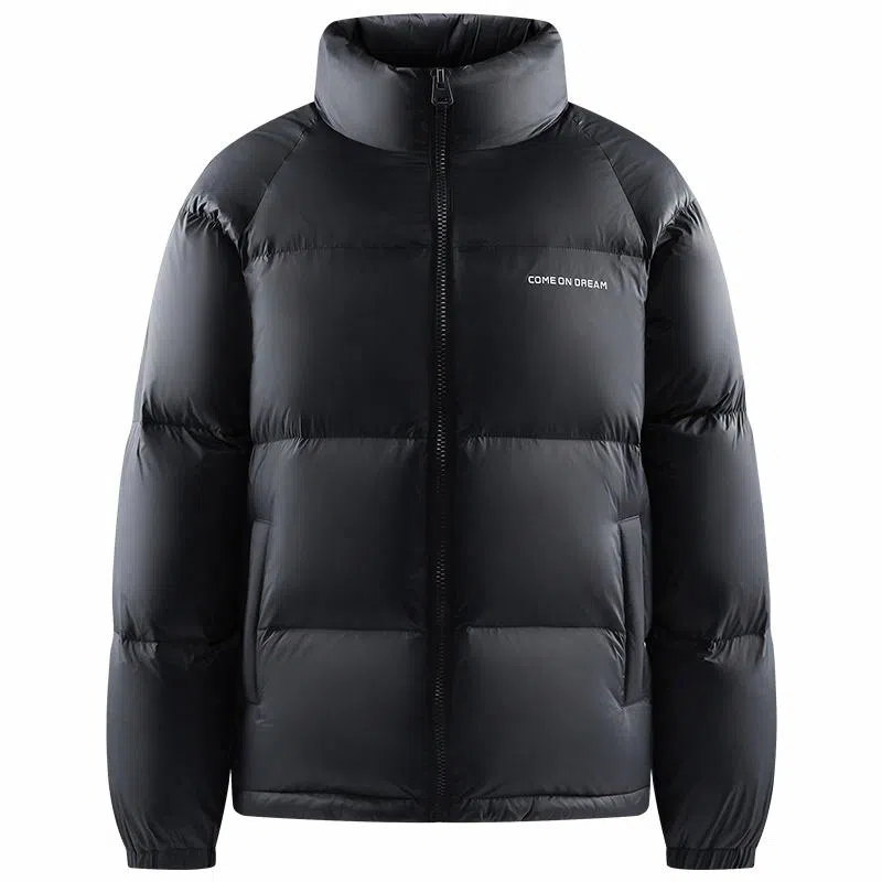 鸭鸭 户外极寒系列 纯色韩版休闲基础百搭短款立领运动面包羽绒服 男女同款