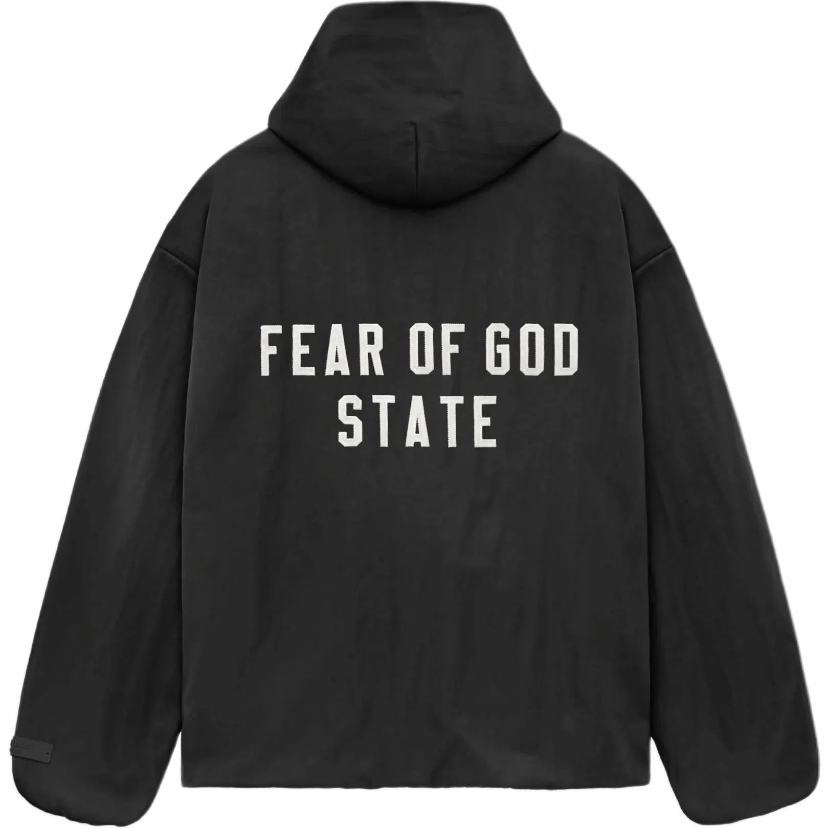 Fear of God Essentials Textured Nylon Hooded Coaches Jacket Black