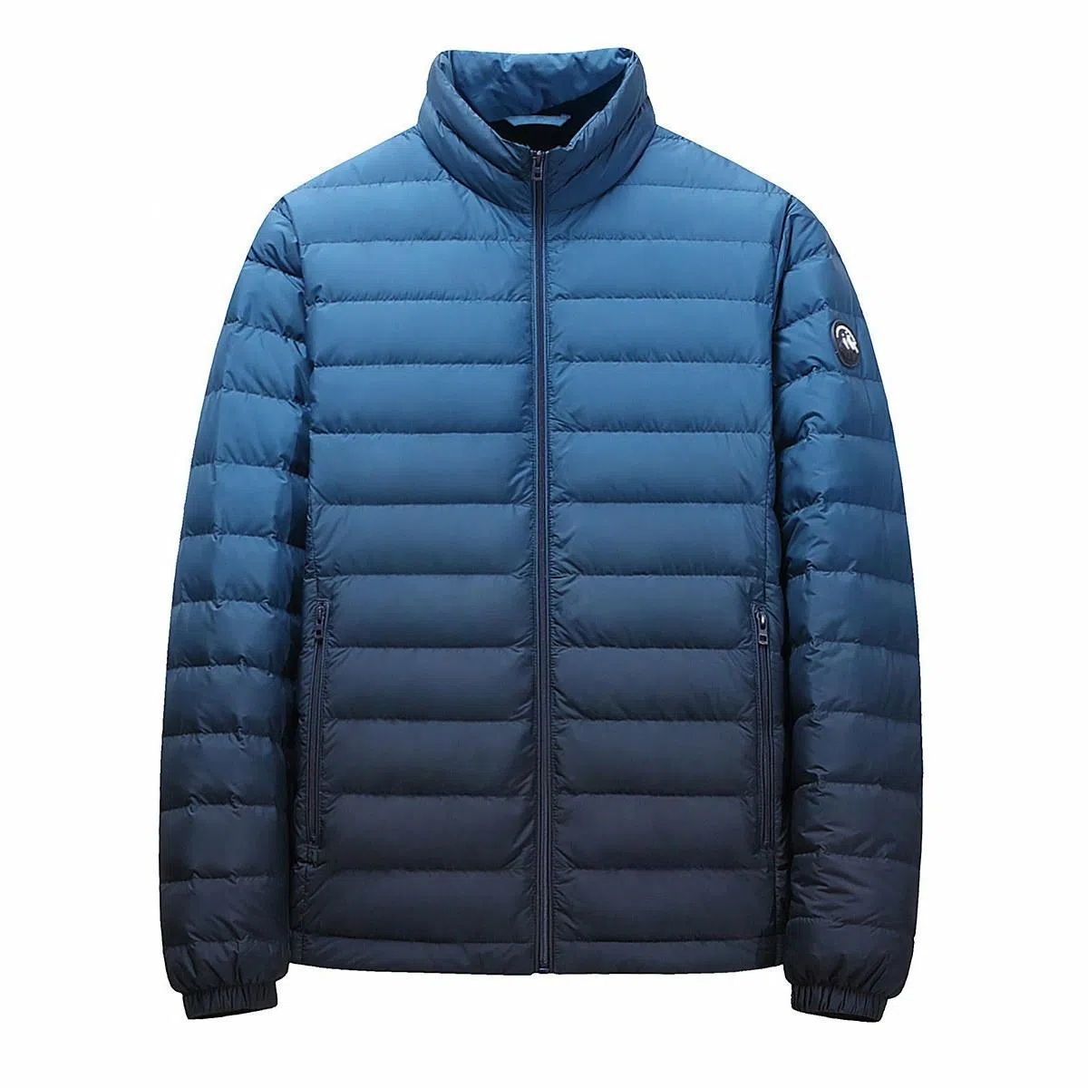 鸭鸭 短款立领轻便保暖羽绒服 男款 渐变白色