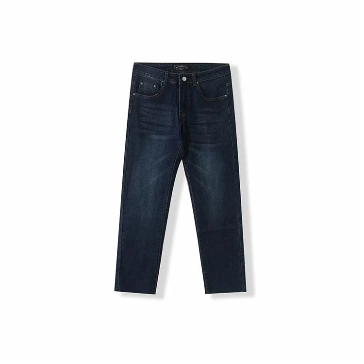 我是大卫 美式复古百搭修身九分裤牛仔裤 男女同款 深蓝色