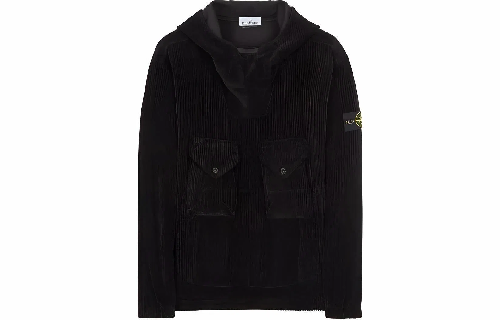 Stone Island FW23 Corduroy Hooded Jacket Black