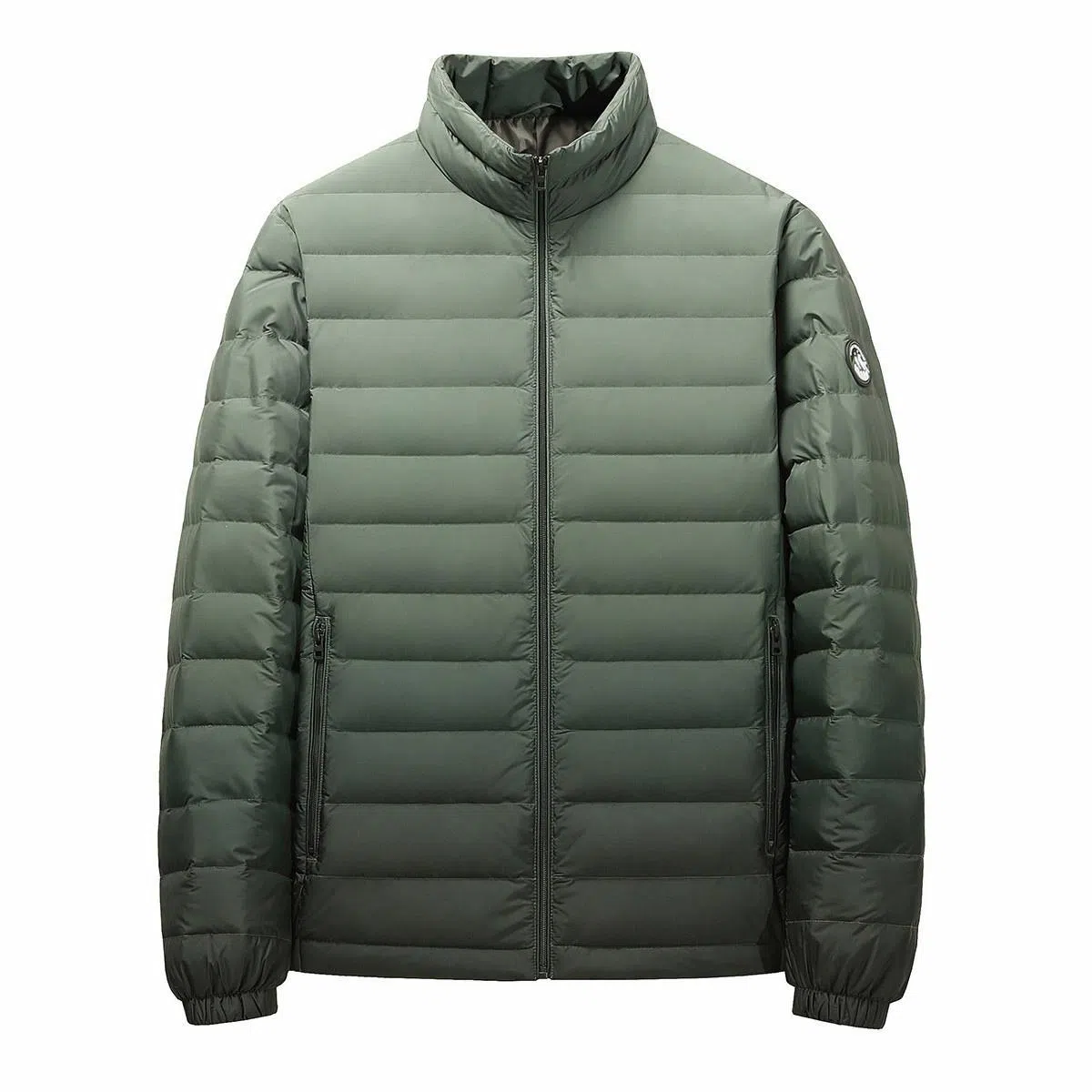 鸭鸭 短款立领轻便保暖羽绒服 男款 渐变白色