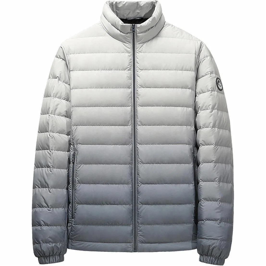 鸭鸭 短款立领轻便保暖羽绒服 男款 渐变白色