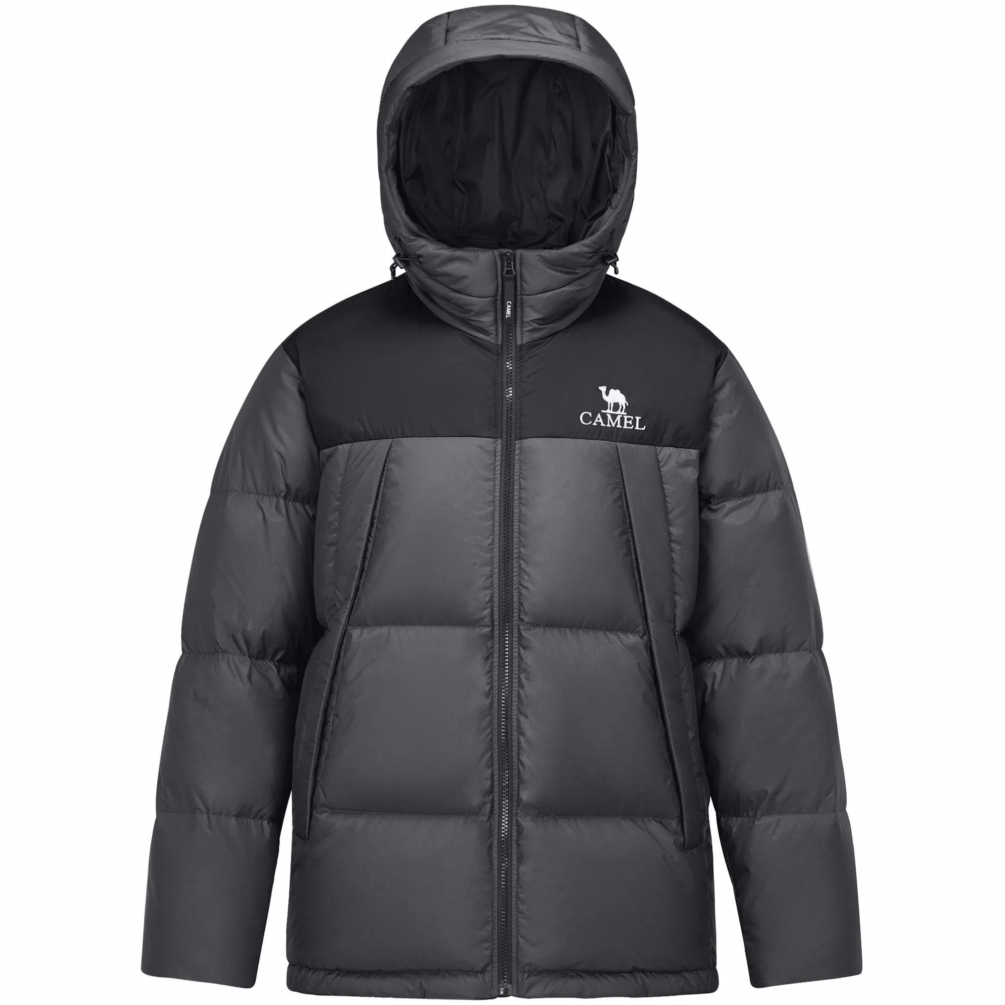 CAMEL Warm Fleece Windproof Hooded Puffer Jacket