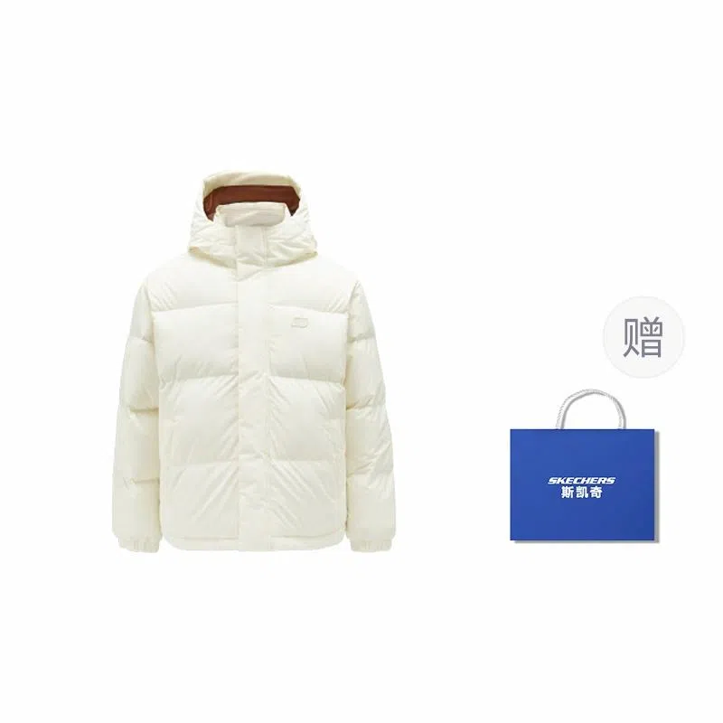Skechers Down Jacket Cream White